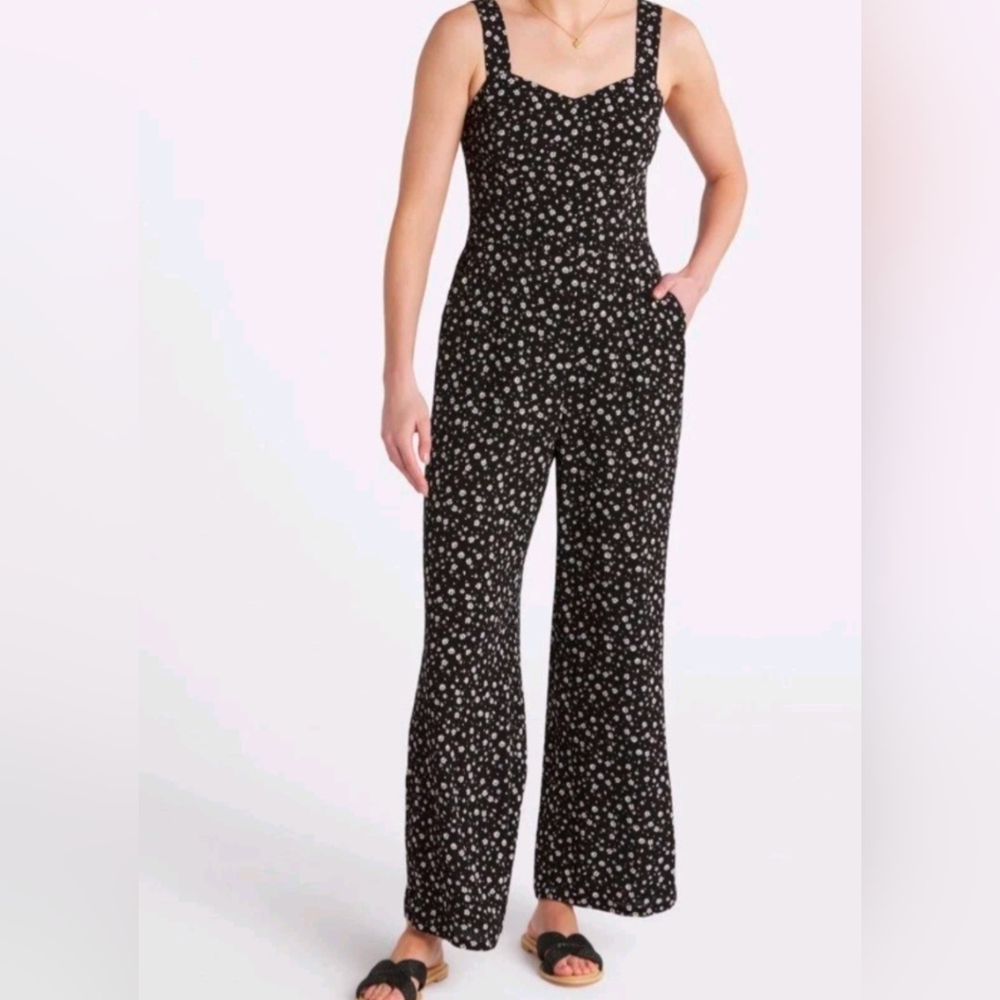 Floral Black Jumpsuit